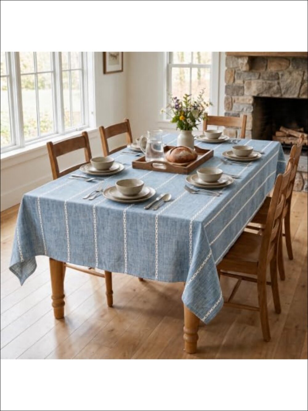 Rustic Rectangular Tablecloth 60x84 Kitchen Dining Table Cover - Picture 4 of 6